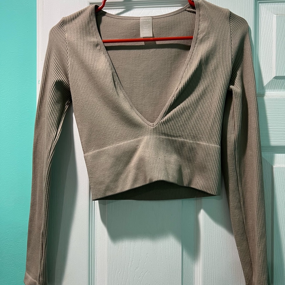 Deep V Neck Long Sleeve